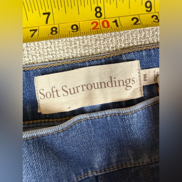 Soft Surroundings Denim Pull on Slim Leg Jeans Blue Size PM Petite Medium - Picture 3 of 6